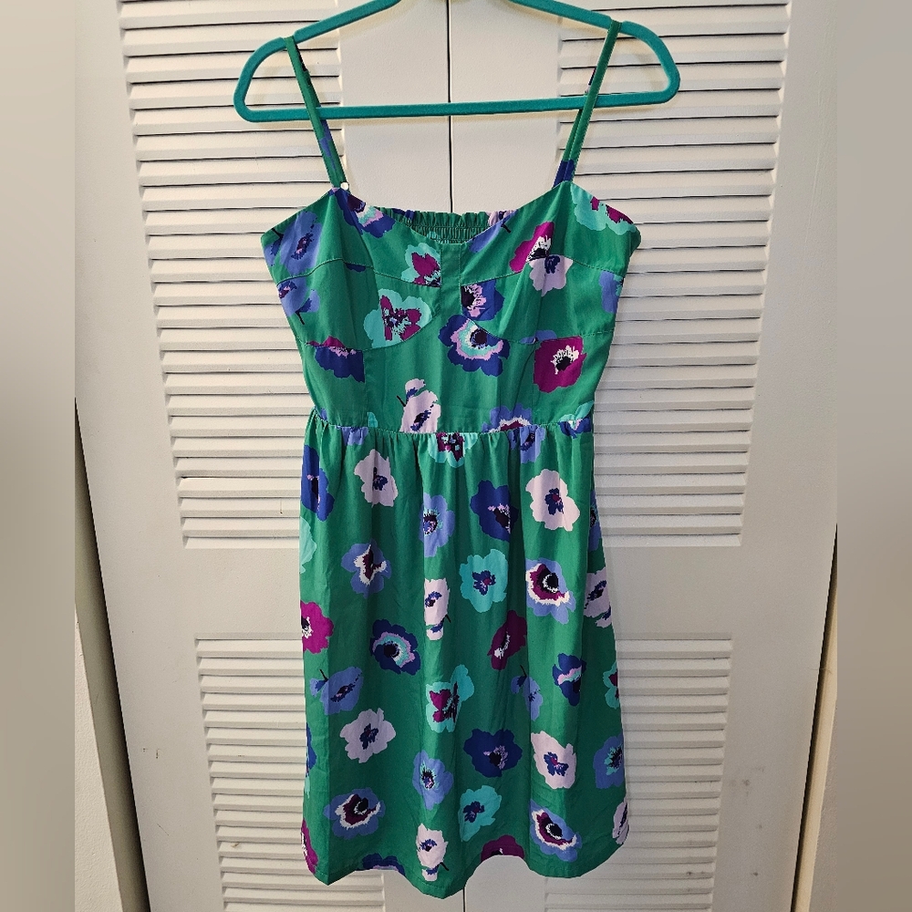 Old Navy Floral Dress in Green and Purple - Size 12